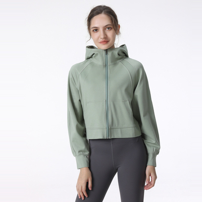 Black Custom Women Running zipper Jacket Quick Dry Yoga Sports Top