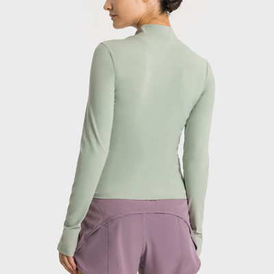 Stand Collar Hidden Zip Horse Riding Tops Stretch Equestrian Base Layer Active Stretch