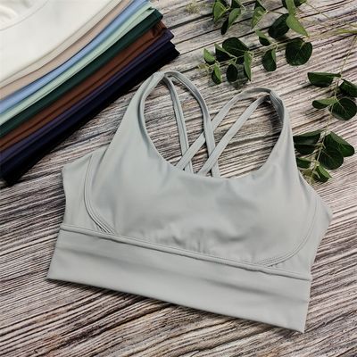 ODM Women's Strappy Sports Bras Removable Chest Padded Sports Bra Criss Cross Back