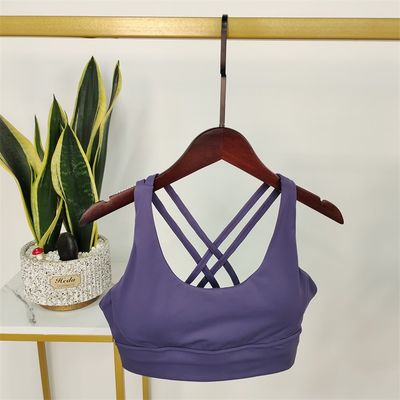 ODM Women's Strappy Sports Bras Removable Chest Padded Sports Bra Criss Cross Back