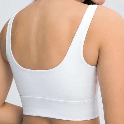 Latest U-Shaped Elastic Women Sports Bra Wide Strap Female Fitness Tank Top With Pad