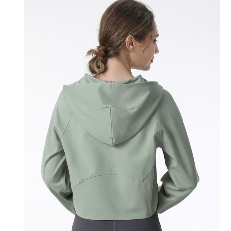 Black Custom Women Running zipper Jacket Quick Dry Yoga Sports Top